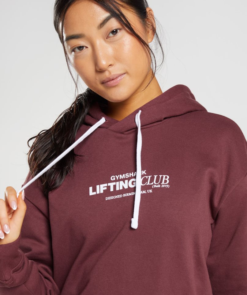 Women's Gymshark Social Club Oversized Hoodie Brown | NZ 7OPLJS